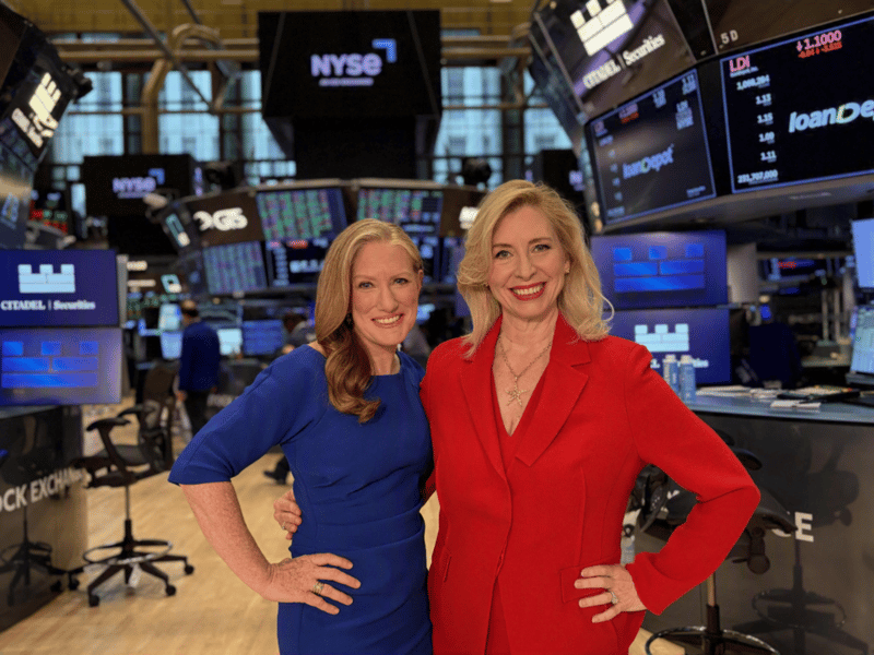 Jenny Harrington and Rebecca Patterson at the New York Stock Exchange